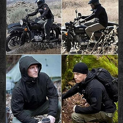 Herren Multifunktionale Wasserdichte Jacke Fleecegefüttert Atmungsaktiv-5