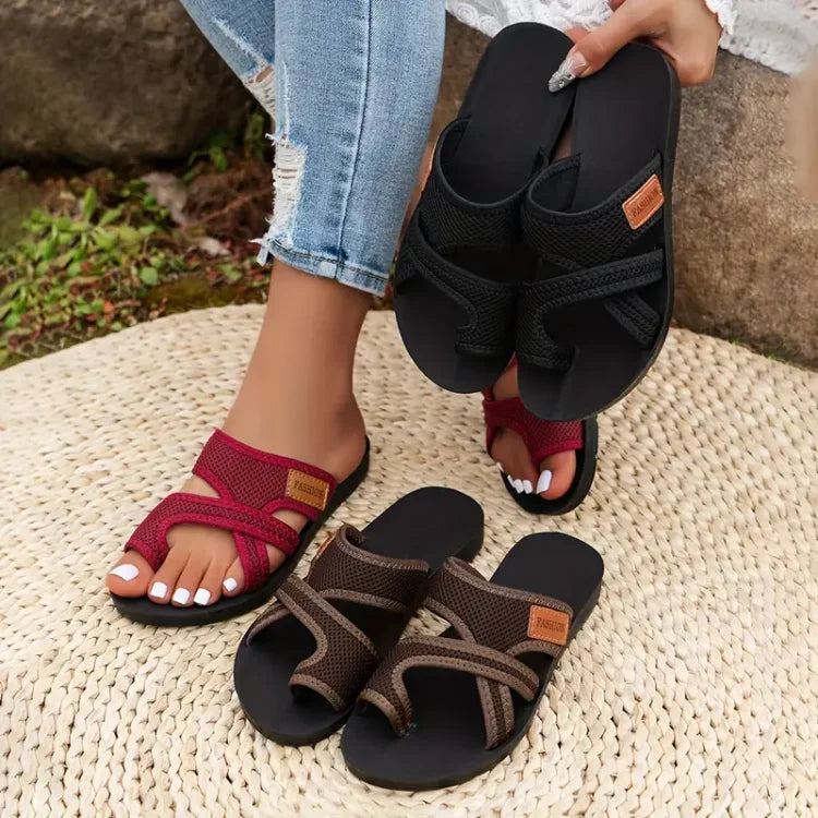 Damen-Sandalen, ergonomisches wasserbeständiges Design, Synthetikgummi-5