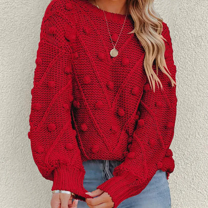 Damen-Lässiger Strickpullover, weicher Stoff-5