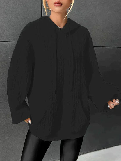 Variantenbild für Damenhoodie, Oversize, Zopfmuster, 100% Baumwolle-7