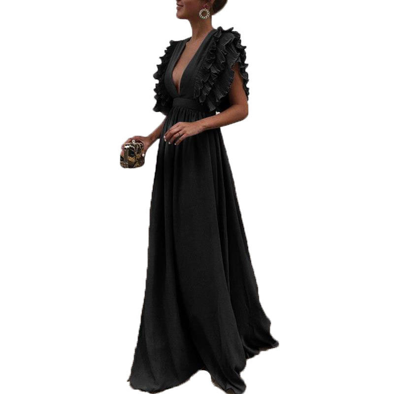 Damenkleid mit gerafften Ärmeln aus hochwertigem Stoff – vielseitig und elegant für Freizeit und Fest 6
