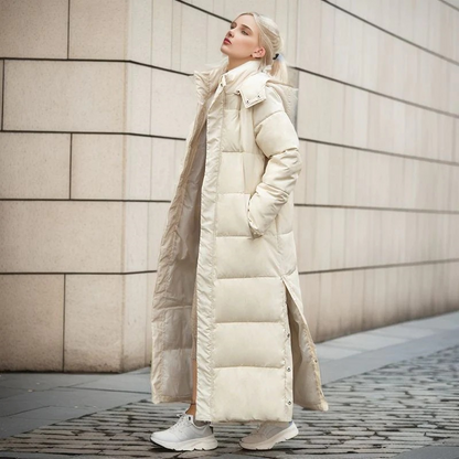 Langer Wintermantel Damen Baumwolle Elegantes Parka-4
