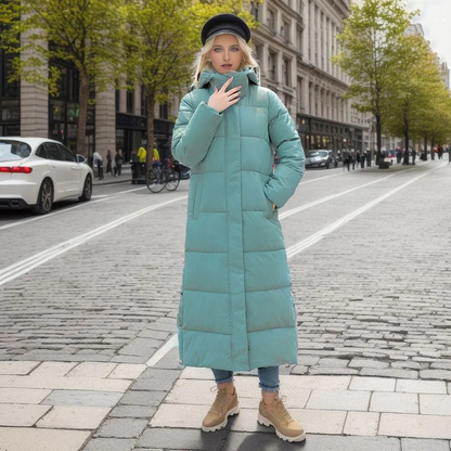 Langer Wintermantel Damen Baumwolle Elegantes Parka-2