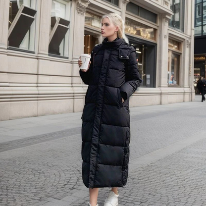 Langer Wintermantel Damen Baumwolle Elegantes Parka-3
