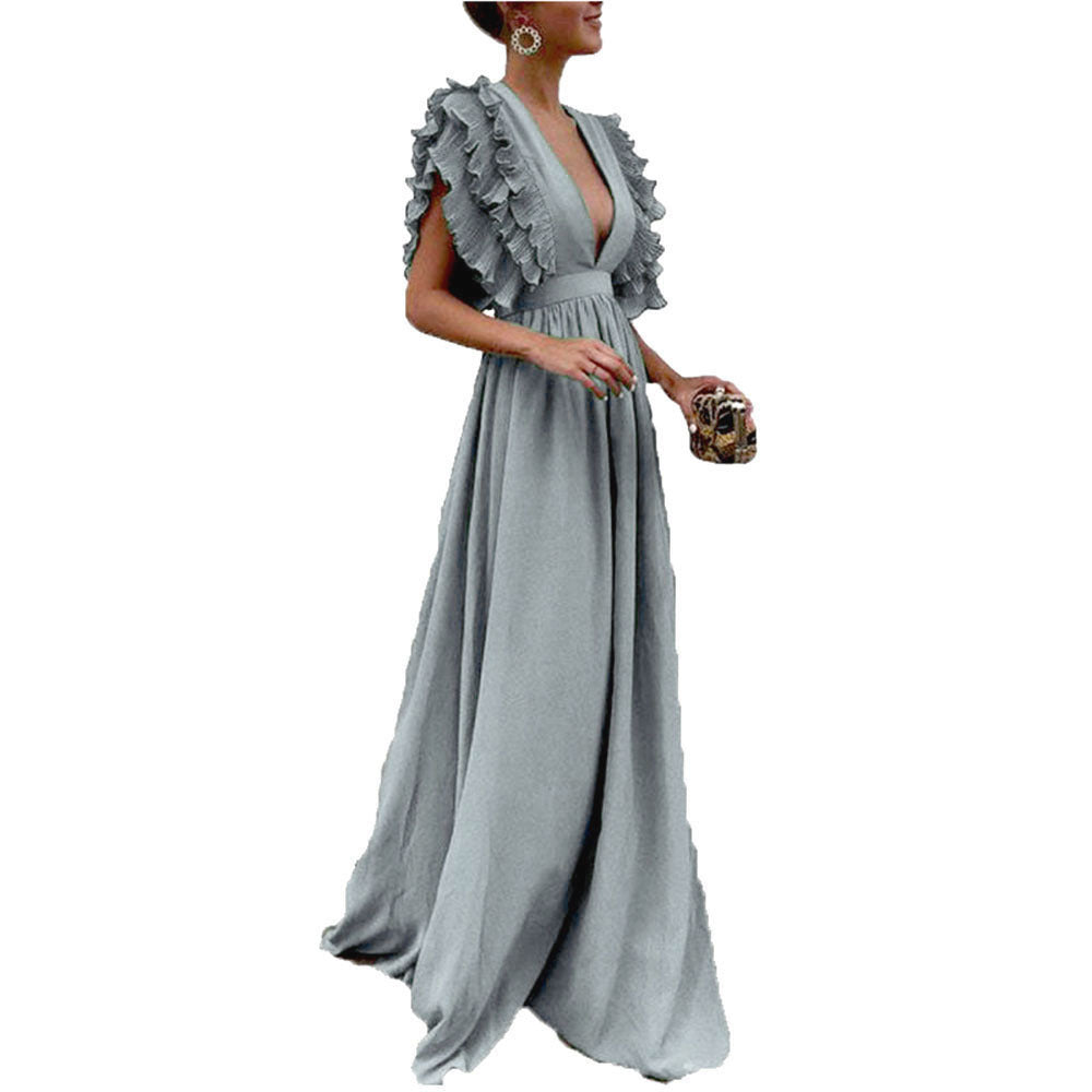 Damenkleid mit gerafften Ärmeln aus hochwertigem Stoff – vielseitig und elegant für Freizeit und Fest 5
