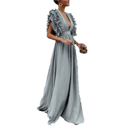 Damenkleid mit gerafften Ärmeln aus hochwertigem Stoff – vielseitig und elegant für Freizeit und Fest 5