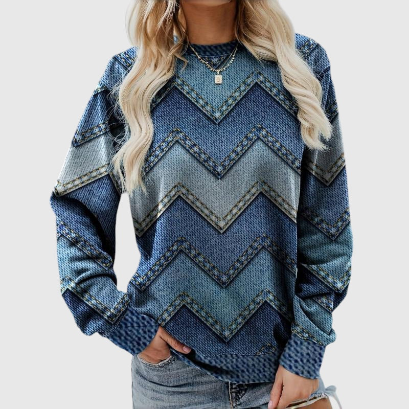 Damen-Pullover, geometrisches Design, weiches Material 1