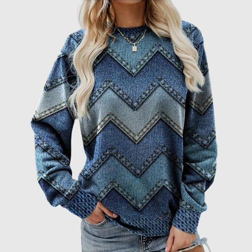 Damen-Pullover, geometrisches Design, weiches Material 1