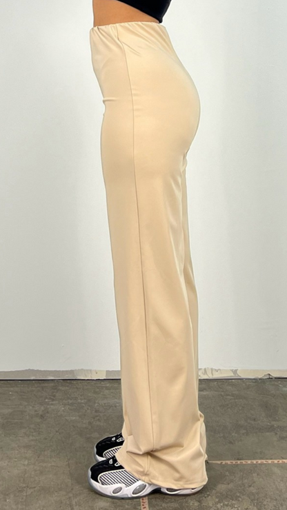 Damen-Hose, mit elastischem Bund, gerades Polyester, Elasthan-4