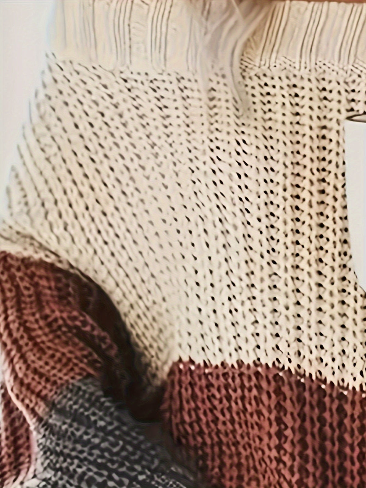 Damen-Pullover, Oversized langärmelige Baumwolle-4