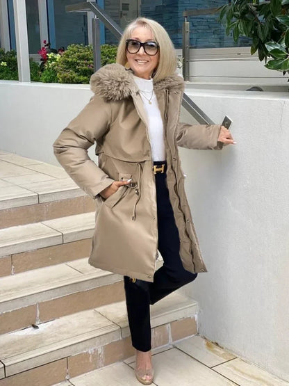 Variant image for Damen-Lange Winterjacke, Oversized, Hochwertiges Material-11