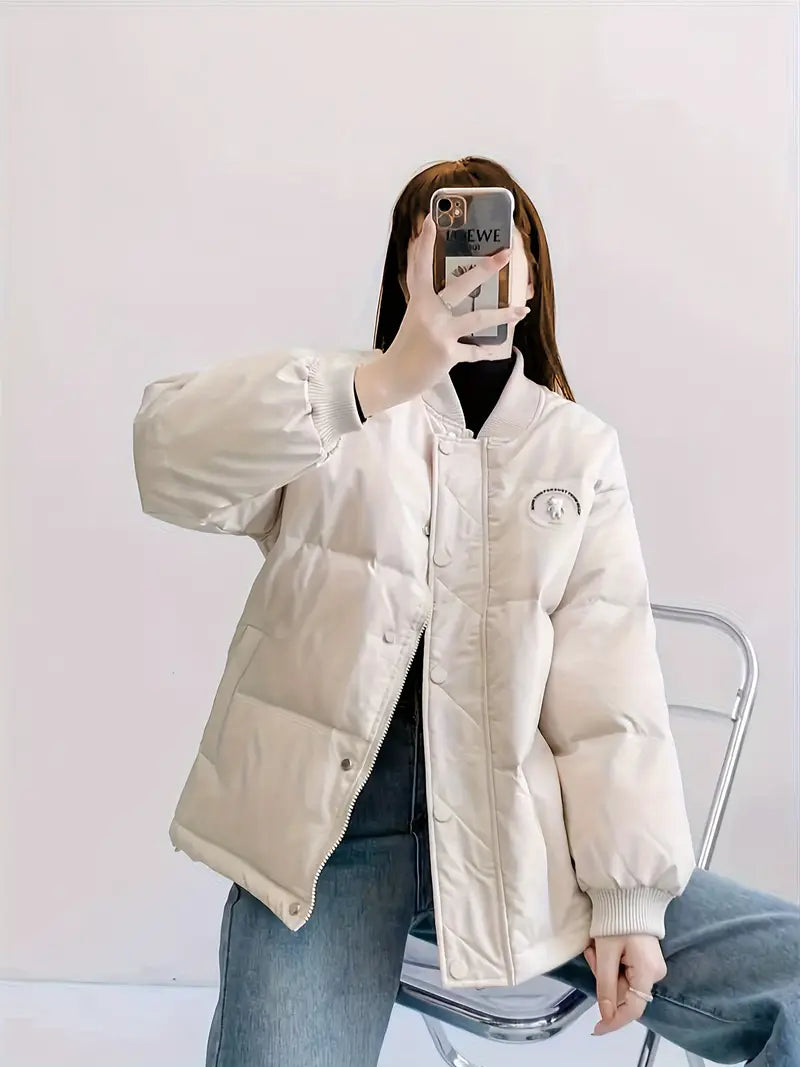 Damen Winterjacke Lang Lässiges Design mit Taschen Hochwertiges Material-3