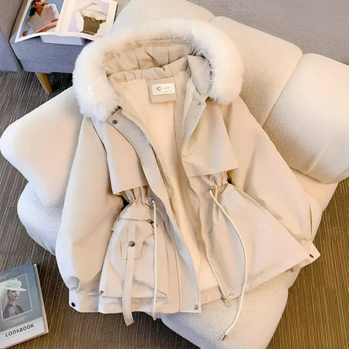 Damen Winterparka Kunstfell Hochwertiges Material-1