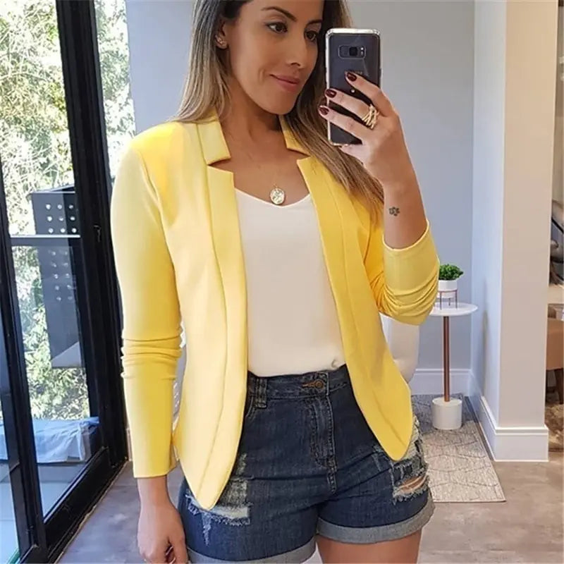 Damen Blazer Elegantes Polyester Vielseitiges Design-5