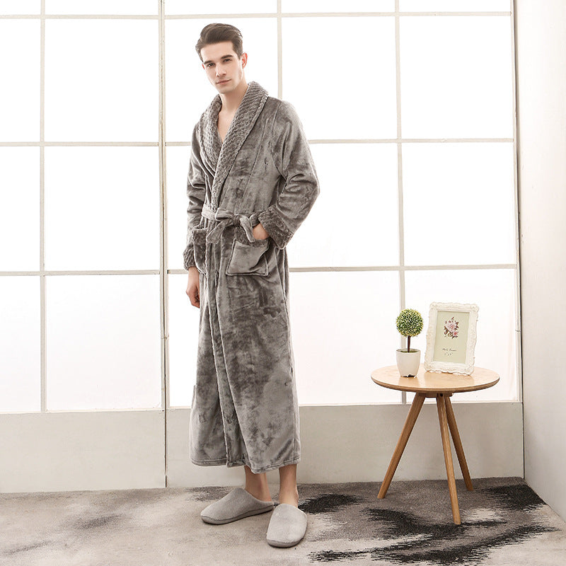 Variant image for Unisex-Bademantel, Flanell, Loose Fit, Korallvelours-9