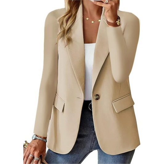 Slim Fit Damenblazer aus erstklassigem Stoff mit langen Ärmeln – Elegantes und zeitloses Design für Arbeit und Feiern 1