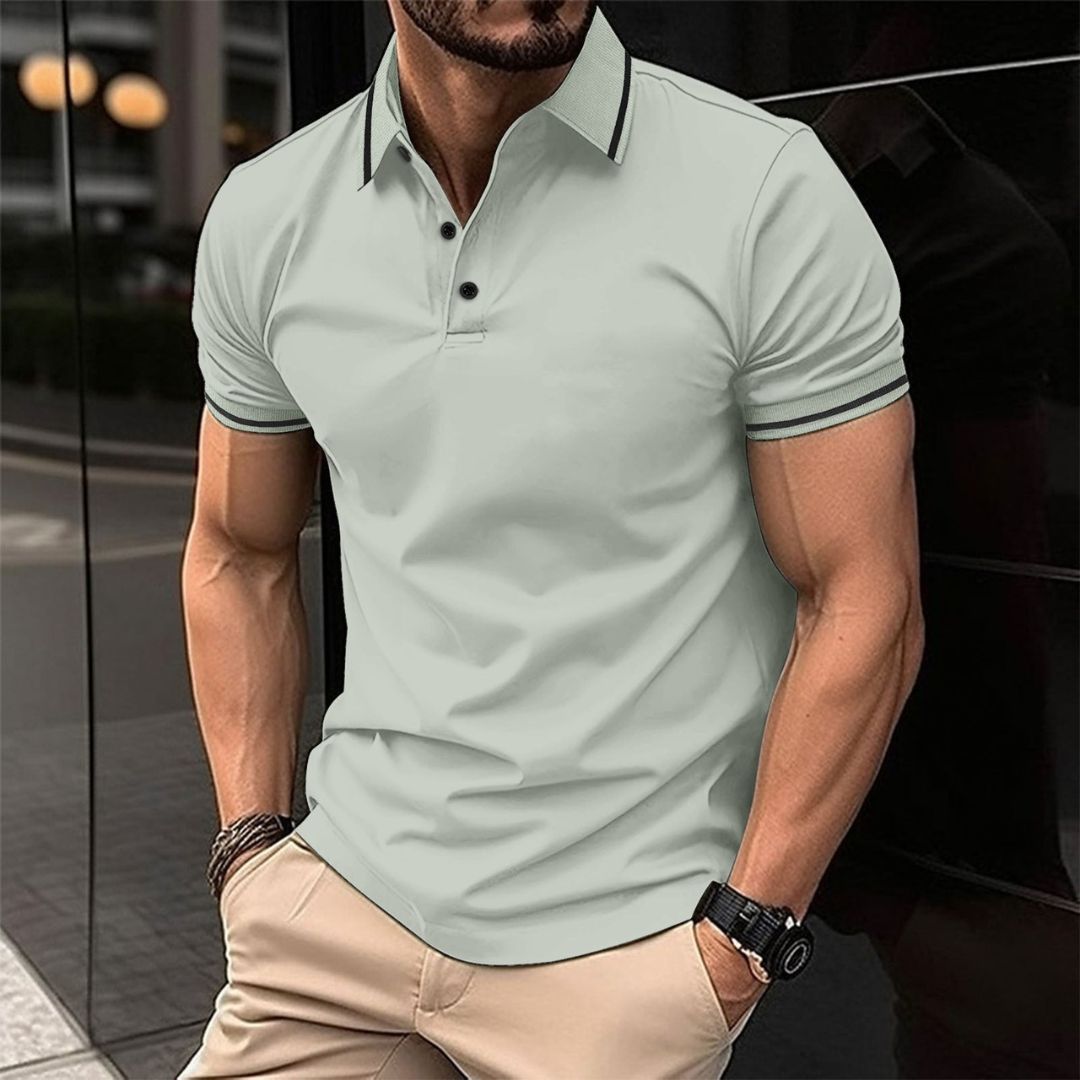 Herren-Poloshirt, klassisches Design, 100% Baumwolle-5