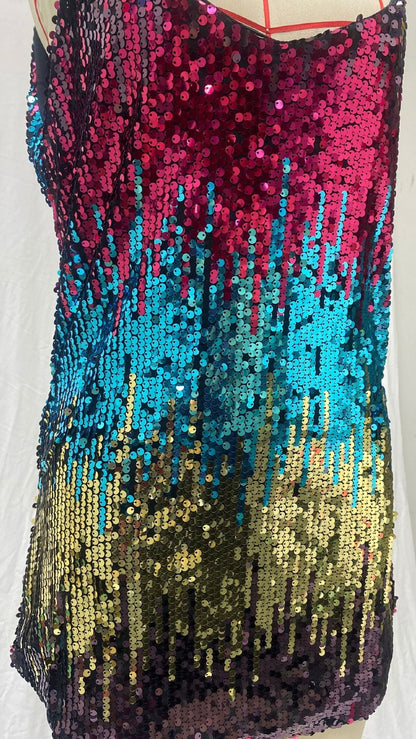 Glitzerndes Damen-Minikleid mit schmaler Passform, Polyester-3