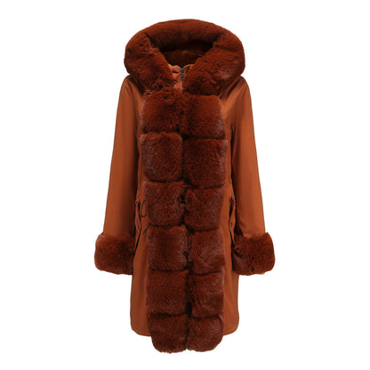 Variant image for Damen Winterparka Lang Dick Polyester mit abnehmbarer Kapuze-4