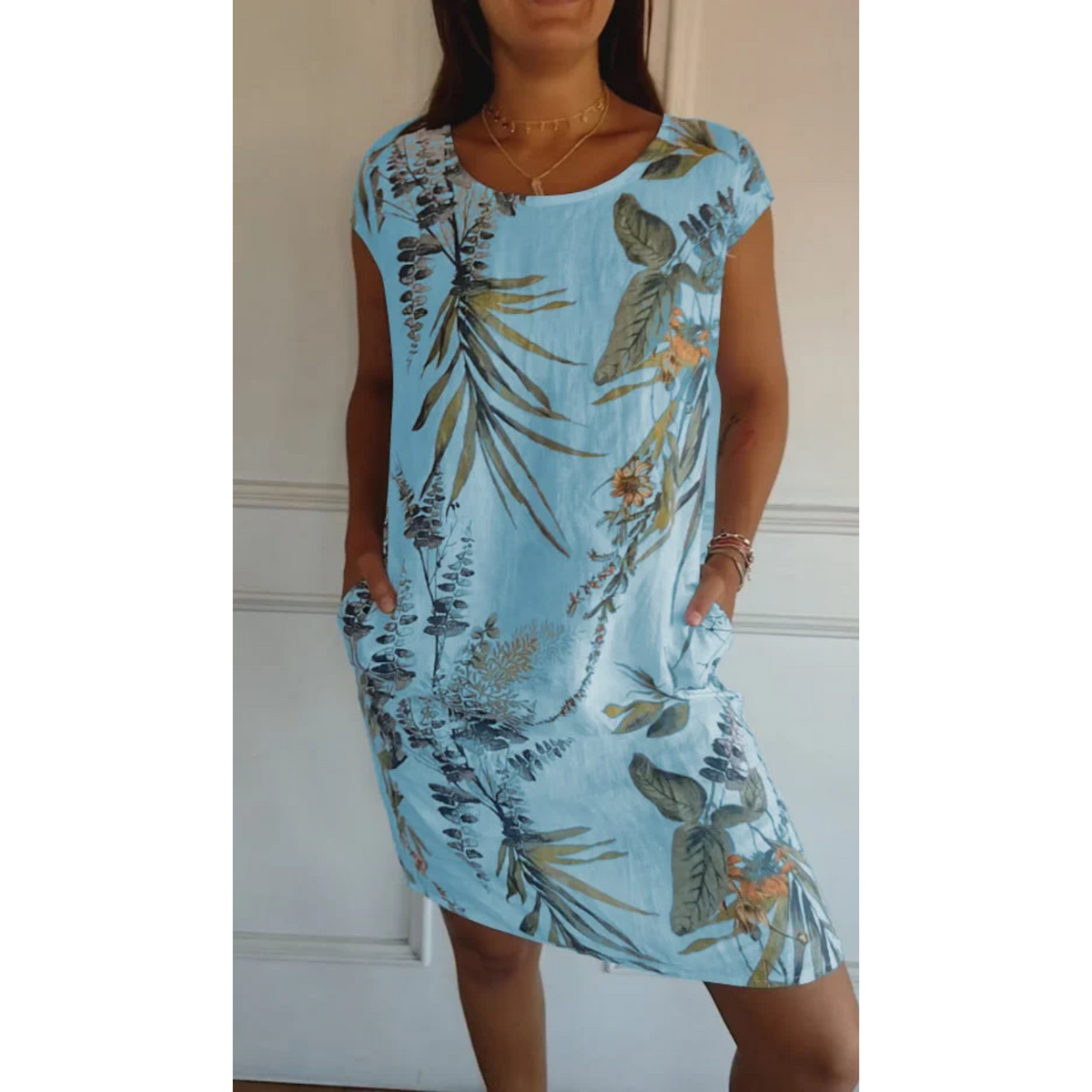 Damenkleid aus weichem Stoffmix mit klassischem Schnitt – für Fest und Alltag geeignet, erhältlich in mehreren Farben und Größen S-XL 3
