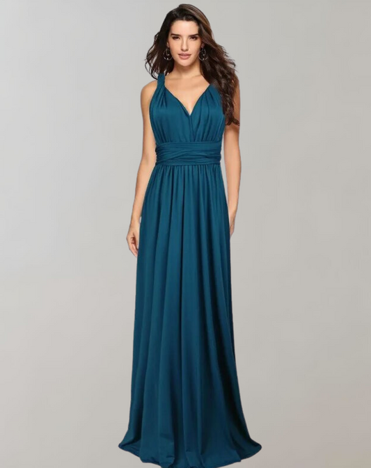 Maxikleid Damen Boho Stil Mehrlagenstoff für Fest und Hochzeit 1