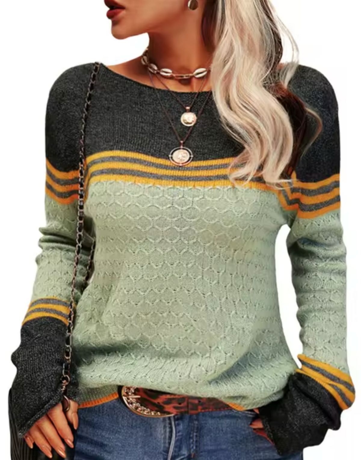 Variant image for Damen-Strickpullover, Slim Fit, runder Ausschnitt, Acryl-36