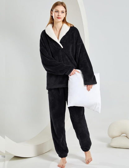 Variant image for Damen-Pyjama-Set, Weihnachtsmotiv, Plüsch, für kalte Winterabende-5
