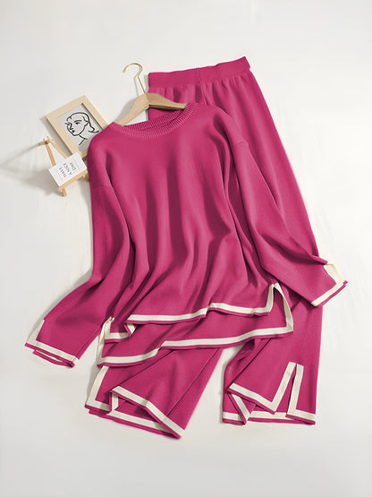 Damen-Lounge-Set, geschlitzte elastische Mischung 10