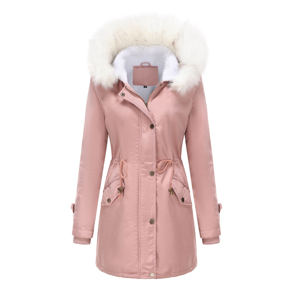 Variant image for Damen-Parka-Mantel, lang, Polyester, mit abnehmbarem Kragen-3