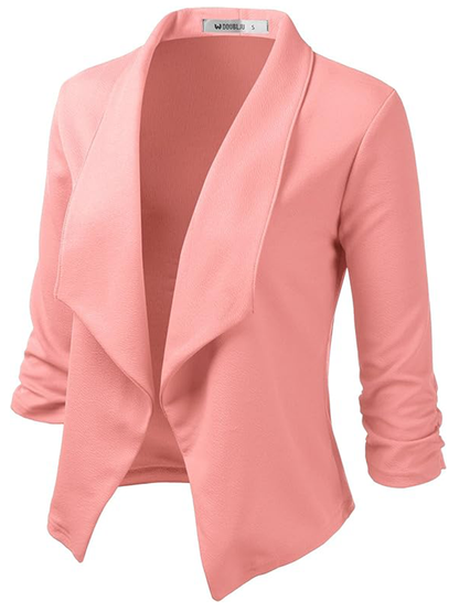 Damen-Mantel Offene Front Schlicht Hochwertiges Material-3