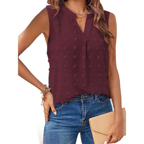 Damen-Top, ärmellose elegante Baumwolle-1