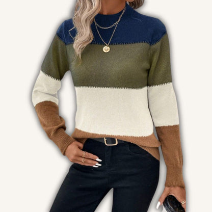 Damen-Strickpullover, Farbblock, moderner weicher Stoff 2