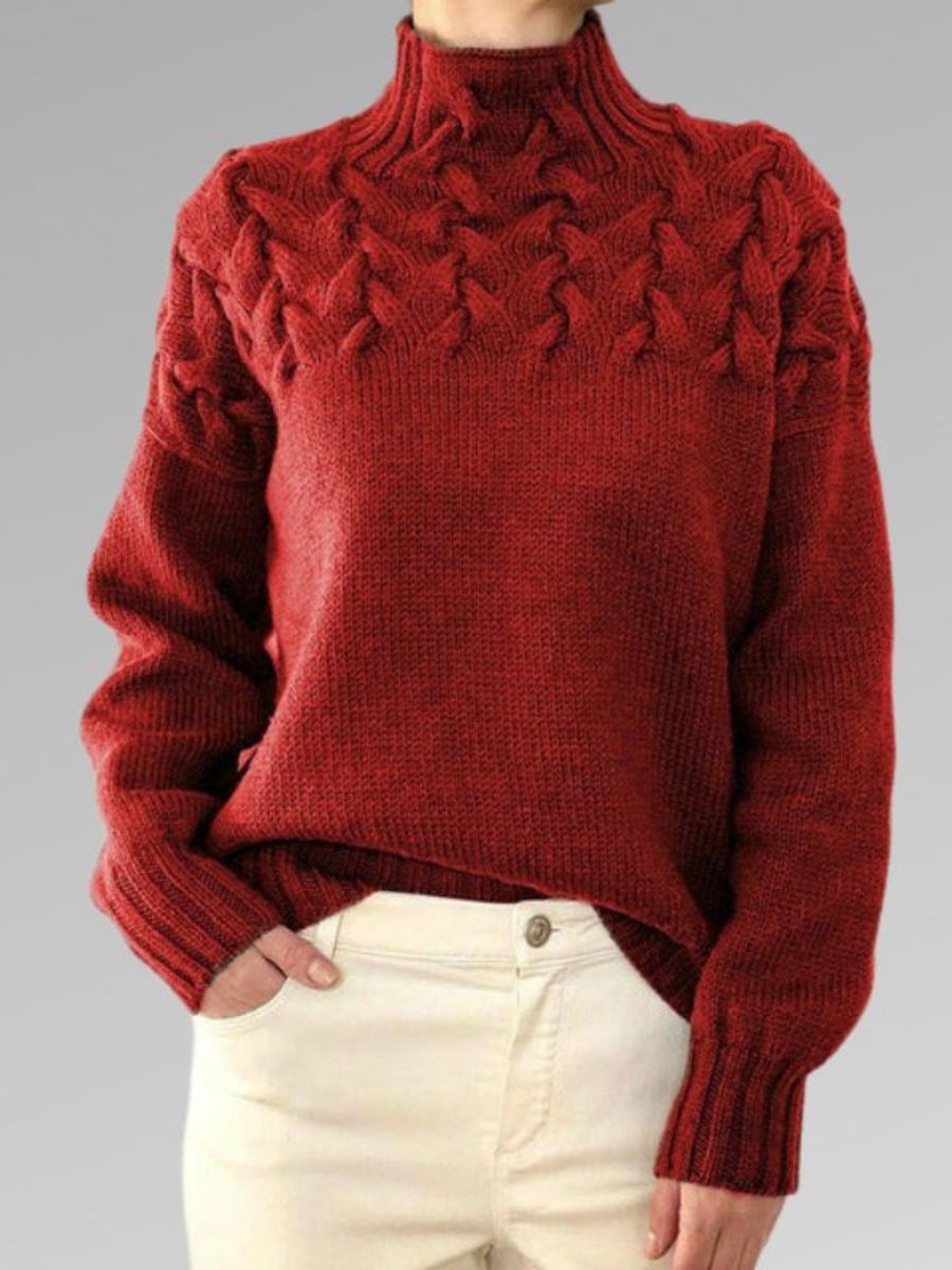Damen-Zopf-Strickpullover, aus Wolle und Acryl-1