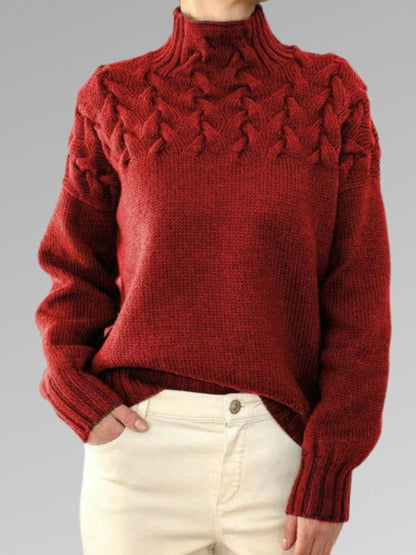 Damen-Zopf-Strickpullover, aus Wolle und Acryl-1