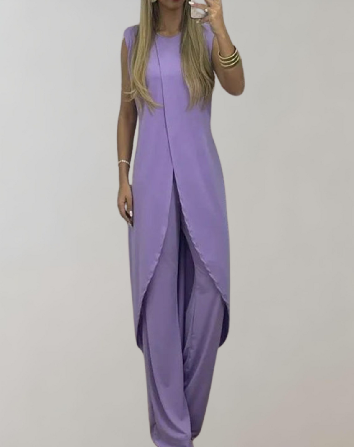 Variant image for Damen-zweiteiliges Kleid, Spitzendetails, Polyester, fließender Rock-19