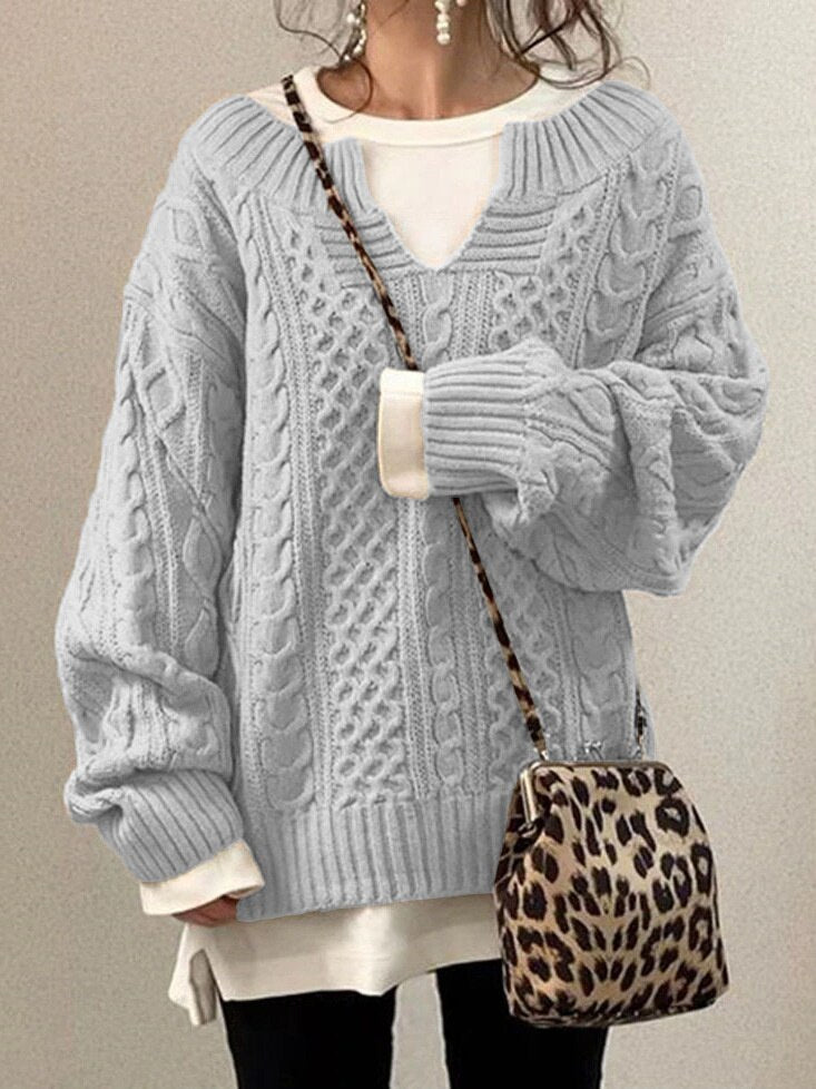 Variant image for Damen-Zopf-Strickpullover, oversized Acryl-43