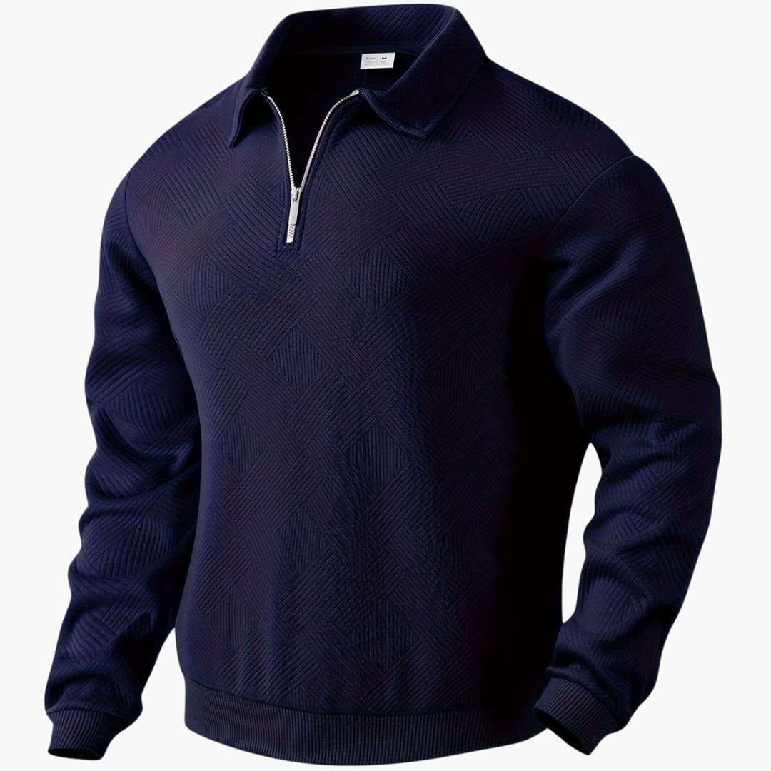 Variant image for Herren-Zip-up-Pullover, geometrisches Design, Polyester, lässige Passform-19