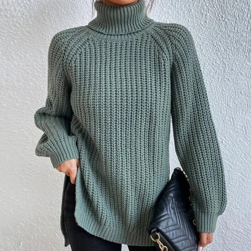 Damen-Rollkragen-Strickpullover, aus Wolle, für Komfort und eleganz-1