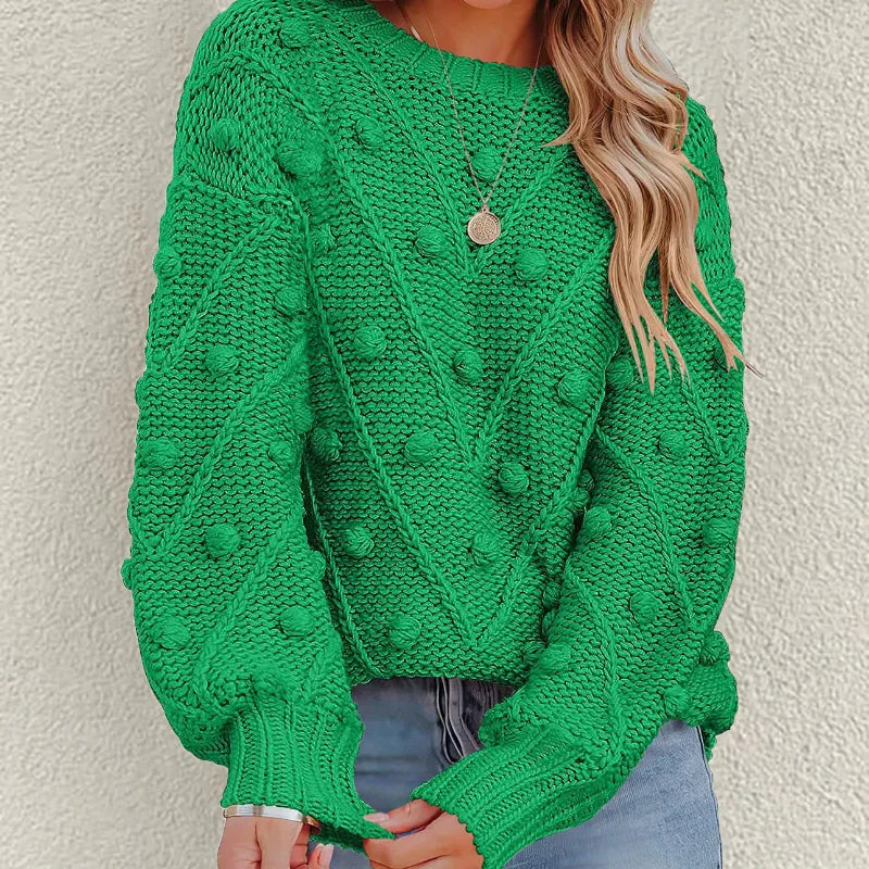 Damen-Lässiger Strickpullover, weicher Stoff-4