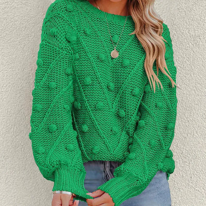 Damen-Lässiger Strickpullover, weicher Stoff-4