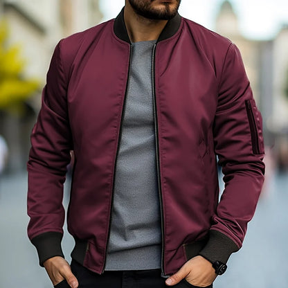 Herbstjacke für Herren – Bomberjacke aus glänzendem Polyester und Baumwolle – elegante und bequeme Passform 3