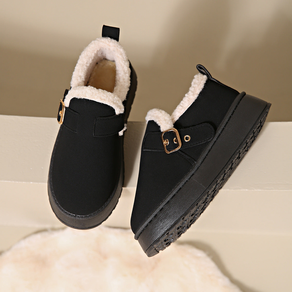 Variant image for Damen-Pantoffeln, Leder, mit Schnalle, weicher Innen, Futter-1