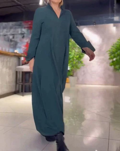 Damen-langes Kleid, schick, leichtes Material-1