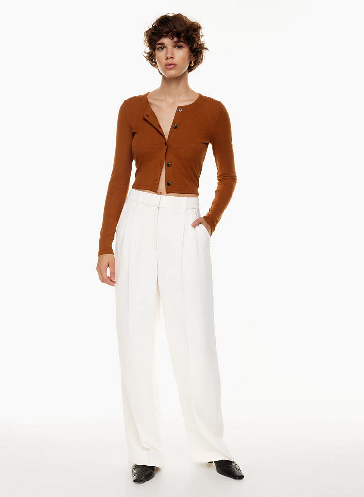Variant image for Damen-Hose, hohe Taille, weites Bein, Spandex-58
