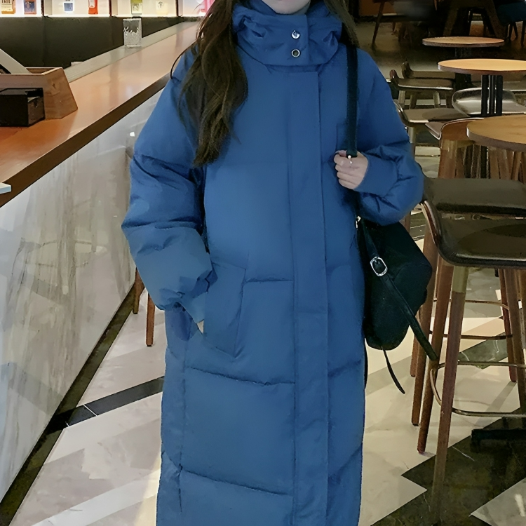 Damen Wintermantel Puffer-Daunen Lange Ärmel-3