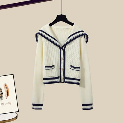 Variant image for Damen-Set: Pullover, Blattmuster, Polyester, Freizeithose-6