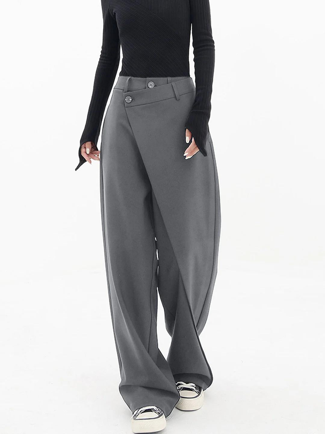 Variantenbild für Damenhose, Baggy, asymmetrisches Design, 100% Baumwolle-5