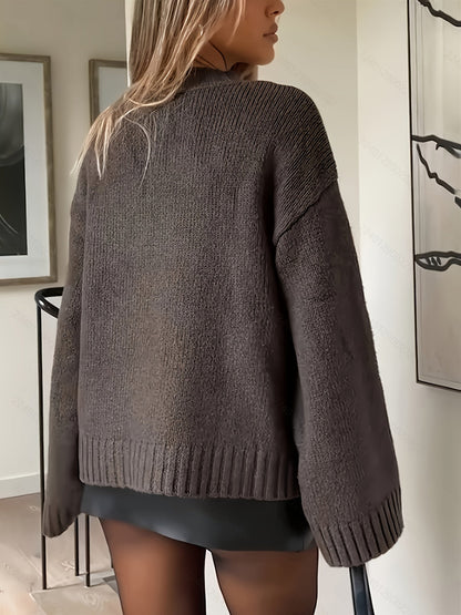 Damen-Strickpullover, langärmelig, weiche Baumwolle-5