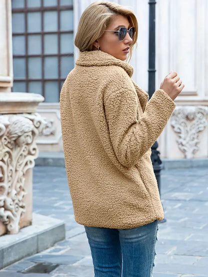 Damenjacke Wolle mit Revers Modernes Design-4