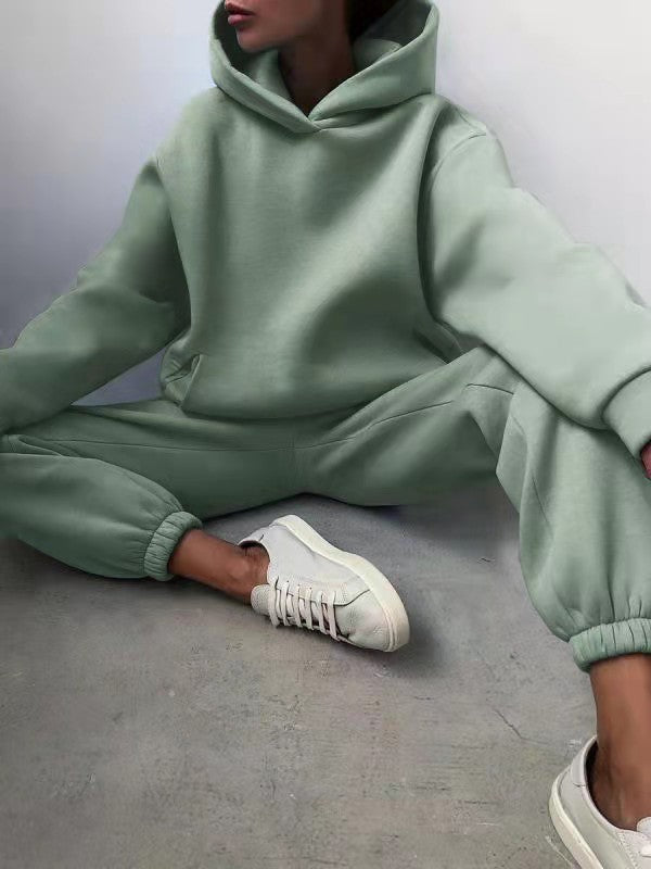 Damen-Jogging-Set Lässig Hoodie und Hose aus Baumwollmischung-3